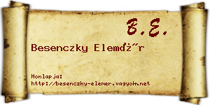 Besenczky Elemér névjegykártya